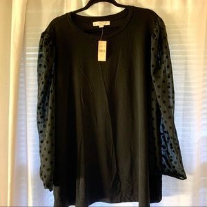 Blouse with chiffon puff sleeves 24/26